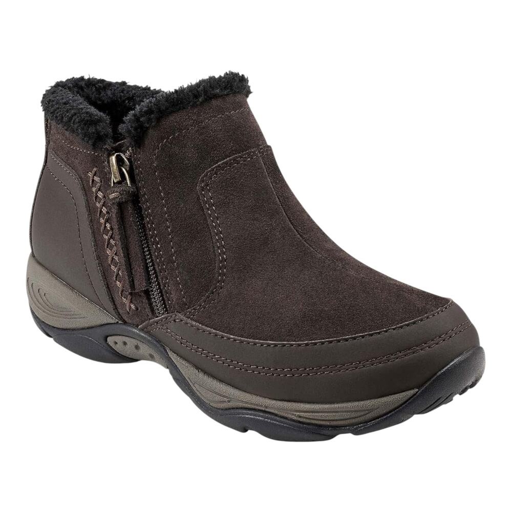 Easy Spirit Women's Epic Cold Weather Suede Side Zip Booties Brown Size 10 W